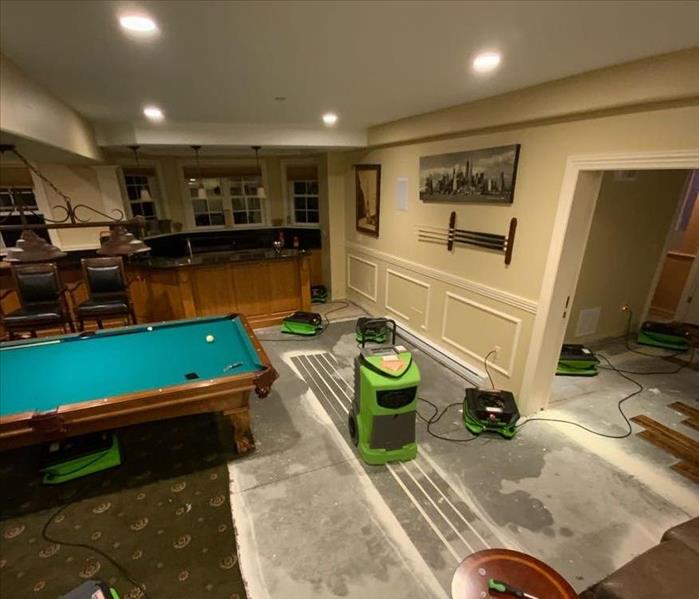 Water loss in a finished basement